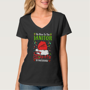 Camiseta Pijama de Santa Xmas Sé Amable Con El Portero Navi