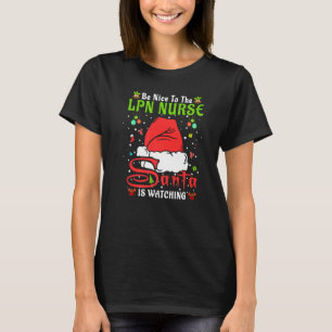 Camiseta Pijama de Santa Xmas Sé Amable Con La Enfermera Lp