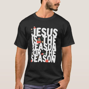 Camiseta Pijama Divertido De Navidad Jesús Es La Razón De L