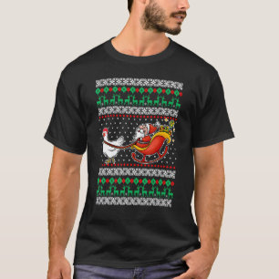 Camiseta Pijama feo de Navidad Reno Cordero Santa Claus Pol
