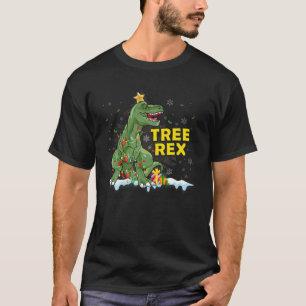 Camiseta Pijama Led Dinosaurio De Navidad Rex Árbol Regalo