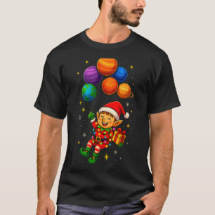 Camiseta Pijama Navideño Divertido Astronauta Elfo Con Plan