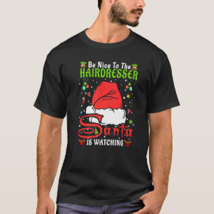 Camiseta Pijama Navideño Santa Sé Amable Con El Peluquero C