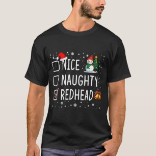 Camiseta Pijama Rojo Divertido de Navidad Malo Bueno Santa