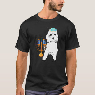 Camiseta Pijamas de Hanukkah Menorah Perro Caniche Judío Ch