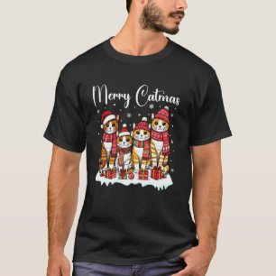 Camiseta Pijamas de Navidad Gatos Alegre Catmas Outfit Fu