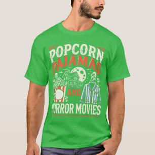 Camiseta Pijamas De Palomitas De Maíz Y Películas De Terror