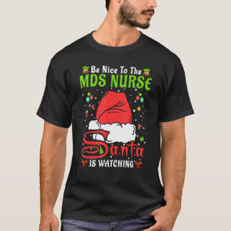 Camiseta Pijamas de Santa de Navidad Sé Amable Con La Enfer
