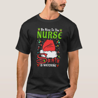 Camiseta Pijamas de Santa de Navidad Sé Amable Con la Enfer