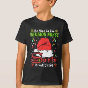 Camiseta Pijamas de Santa Navidad Sé Amable Con La Enfermer