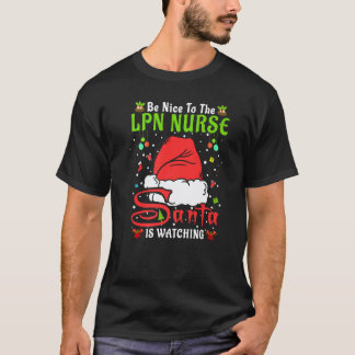 Camiseta Pijamas de Santa Navidad Sé Amable Con La Enfermer