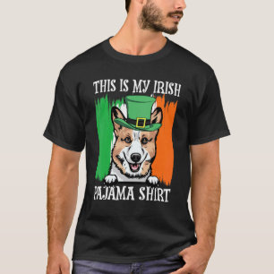 Camiseta Pijamas del Día de San Patricio Corgi Trébol Irlan