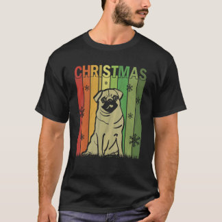 Camiseta Pijamas Navideñas Familiares Pug Retro Perro Coinc