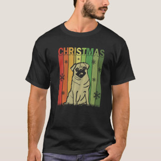 Camiseta Pijamas Navideñas Familiares Pug Retro Perro Coinc