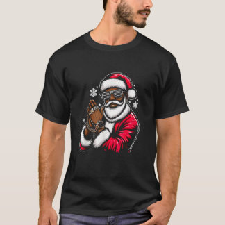 Camiseta Pijamas Navideñas Santa Afroamericanas Cool Blac
