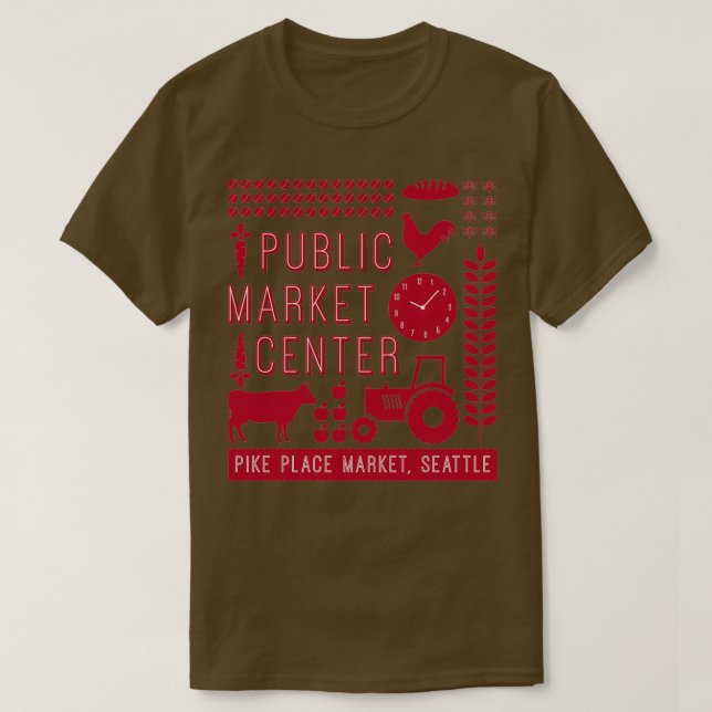 Camiseta Pike Place Market Seattle (Diseño del anverso)