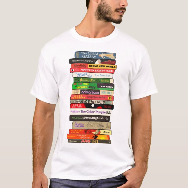 Camiseta Pila clásica de libros prohibidos (Anverso)