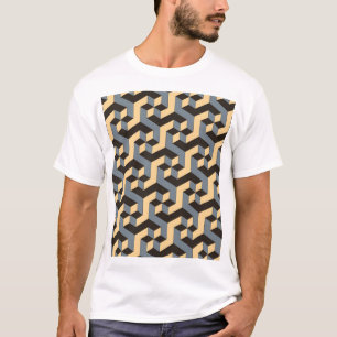 Camiseta Pila Compleja Geométrica De Marfil De Plata