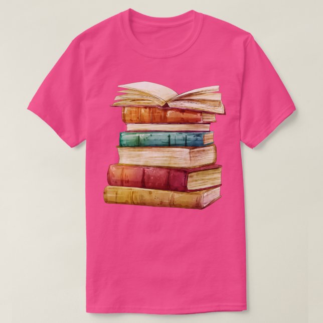 Camiseta Pila de libros (Diseño del anverso)