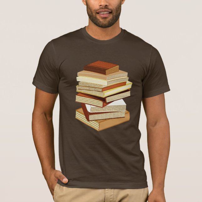 Camiseta Pila de libros - beige (Anverso)