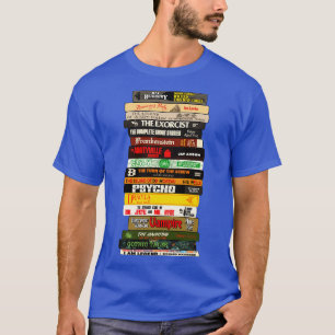 Camiseta Pila de libros clásicos de terror