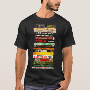 Camiseta Pila de libros clásicos de terror