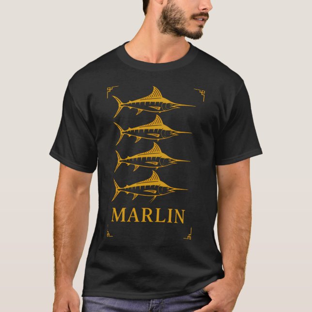 Camiseta Pila de Marlín Dorado (Anverso)