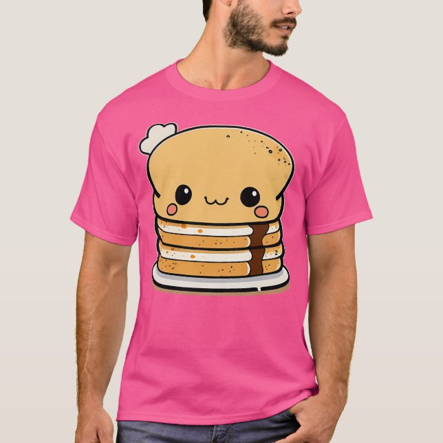 Camiseta Pila de Panqueques Kawaii (Anverso)