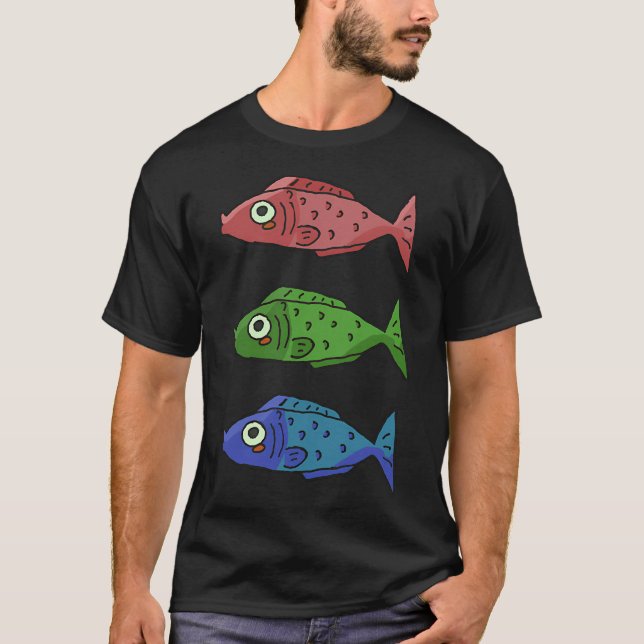 Camiseta Pila de peces coloridos (Anverso)