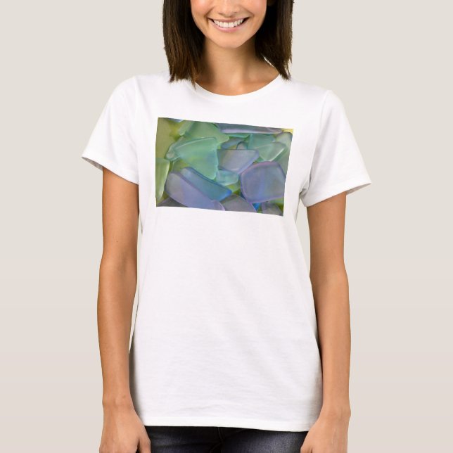 Camiseta Pila de vidrio azul de la playa, Alaska (Anverso)