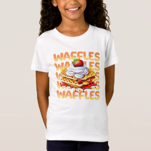 Camiseta Pila de Waffles Cubiertos de Fresas