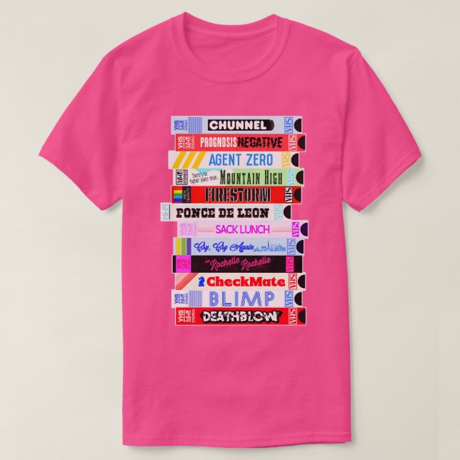 Camiseta Pila VHS de Seinfeld ficticia (Diseño del anverso)