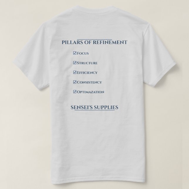 Camiseta Pilares de Refinamiento (Reverso del diseño)