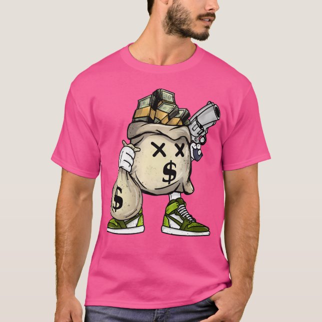 Camiseta Pilas De Dinero Reciben Dinero Pagado Hip Hop Rega (Anverso)
