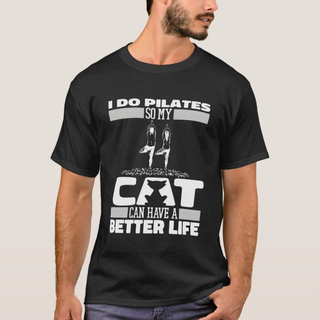 Camiseta Pilates Cat divertido (Anverso)