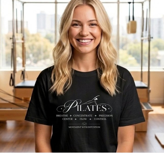 Camiseta Pilates de Lujo | Los Principios Básicos Blanco (Luxury Pilates The Core Principles T-Shirt White)