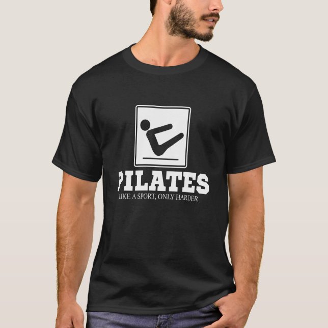 Camiseta Pilates Like A Sport Only Harder  Pilates Fitness  (Anverso)