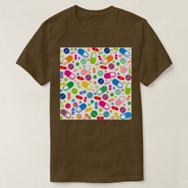 Camiseta Píldora colorida de la farmacia (Diseño del anverso)