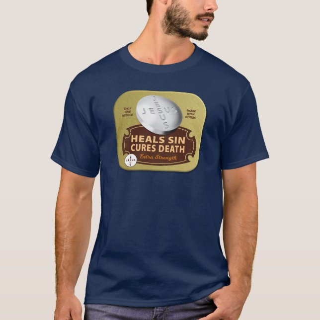 Camiseta Píldora de curación de Jesús - Fe de curación cris (Anverso)