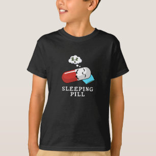 Camiseta Píldora Durmiente Graciosa Medicina Pun Oscuro BG