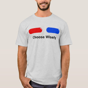 Camiseta Píldora roja del azul de la píldora