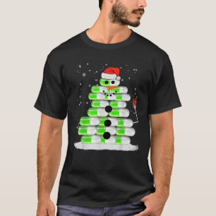 Camiseta Píldora Snowman Stack Navidades de Santa Hat Te