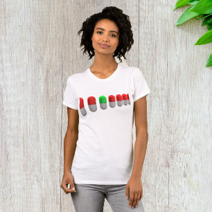 Camiseta Píldora Verde Única Entre Cápsulas Rojas