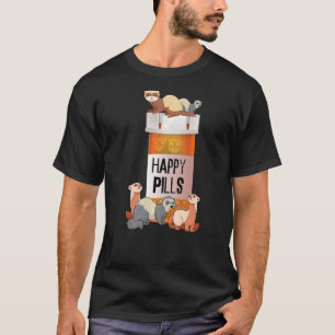 Camiseta píldoras felices con nutrias hurón de familia