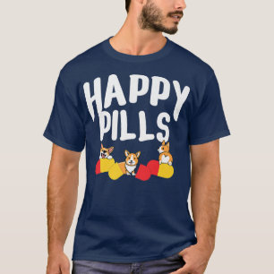 Camiseta Píldoras felices, Corgi divertida, amante del perr