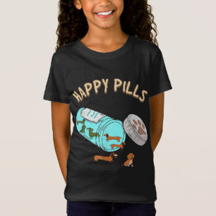 Camiseta Píldoras felices Dachshund, regalo de amante del p
