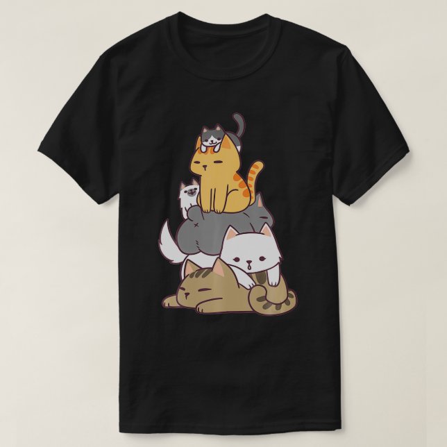 Camiseta Pile De Gatos Gatitos Graciosos Y Atropellados Reg (Diseño del anverso)