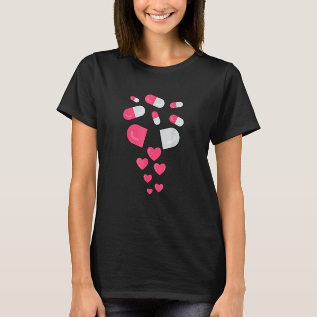 Camiseta Pills Love Valentines Costume Pill Rosa (Anverso)