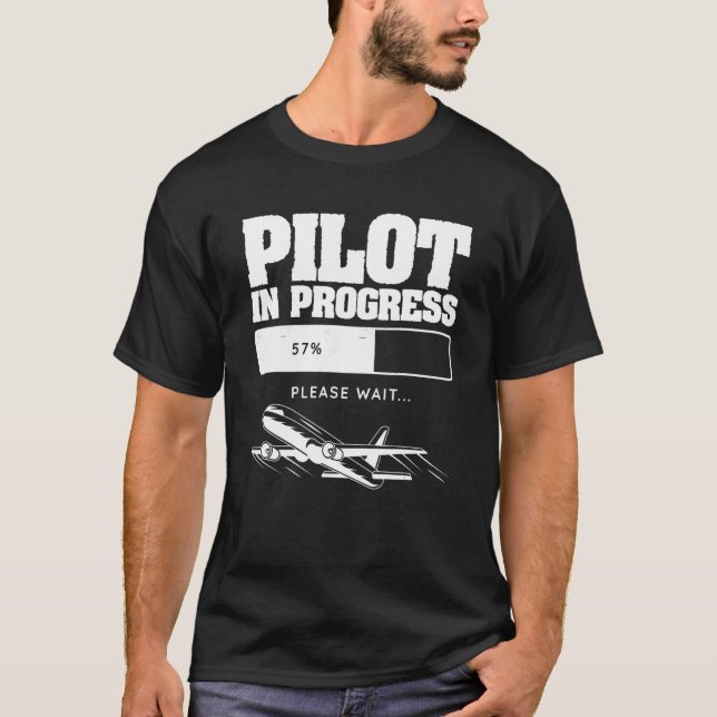 Camiseta Pilot In Progress Flight Aviation Future Copilot (Anverso)