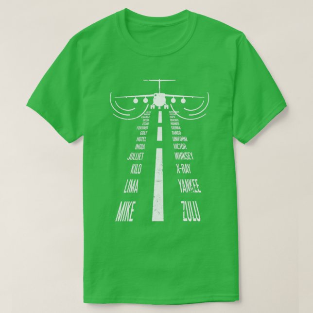Camiseta Piloto de avión de aterrizaje del aeropuerto (Diseño del anverso)